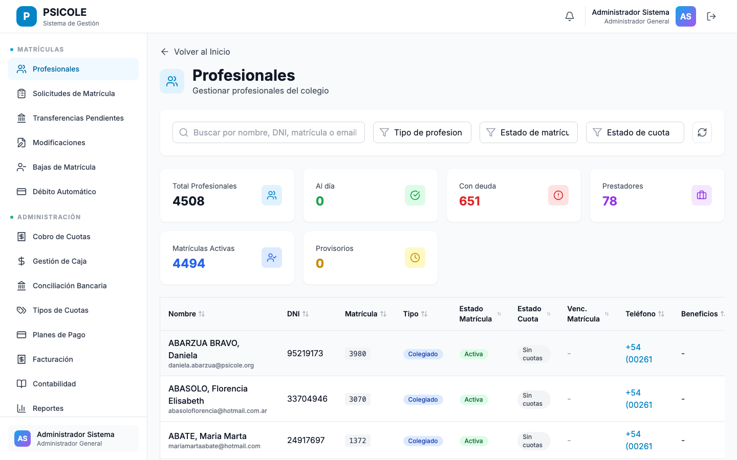 Panel de regeneración masiva con barra de progreso y log de resultados