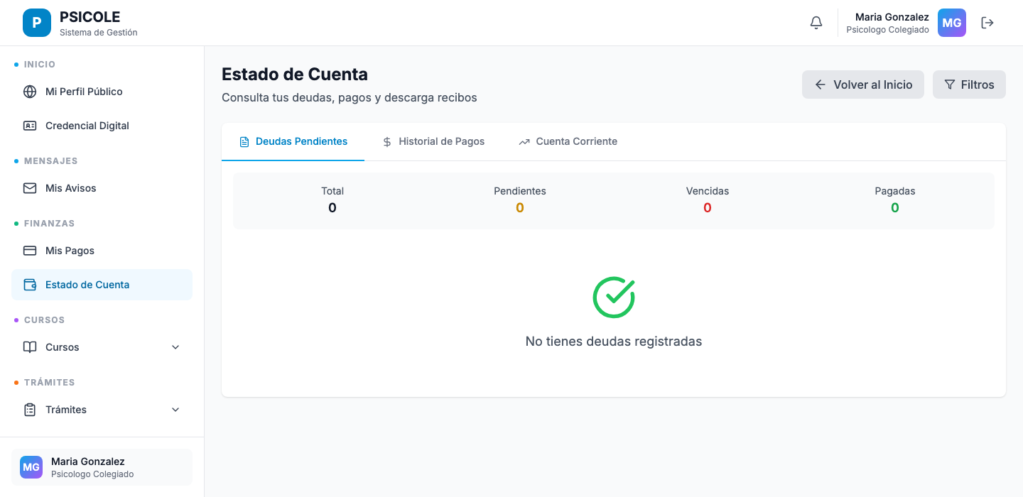 Portal de autogestión: cuenta corriente y credencial