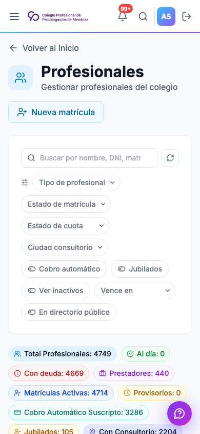 Profesionales en celular